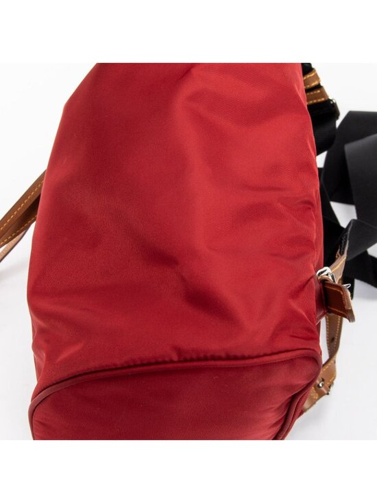 Prada Drawstring Backpack Red Tan Black Nylon Canvas main image 10
